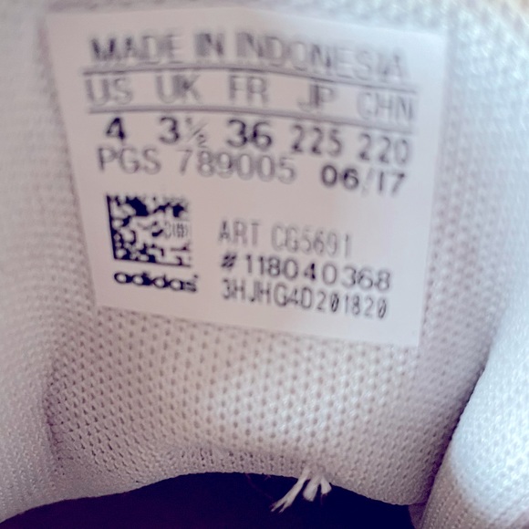 Adidas Neo Girl's Gray Leather Low Top Lace Up Sneakers Shoes - Girl's Size 4 - Picture 10 of 11